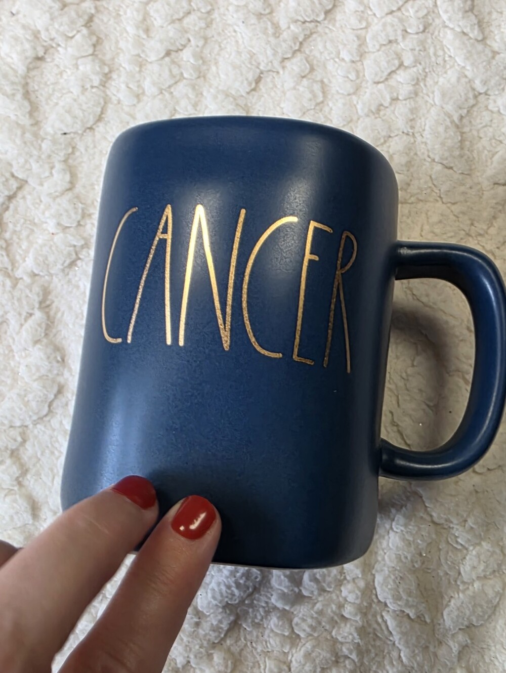 Rae Dunn Cancer Zodiac Navy Blue Gold Mug Artisan Collection